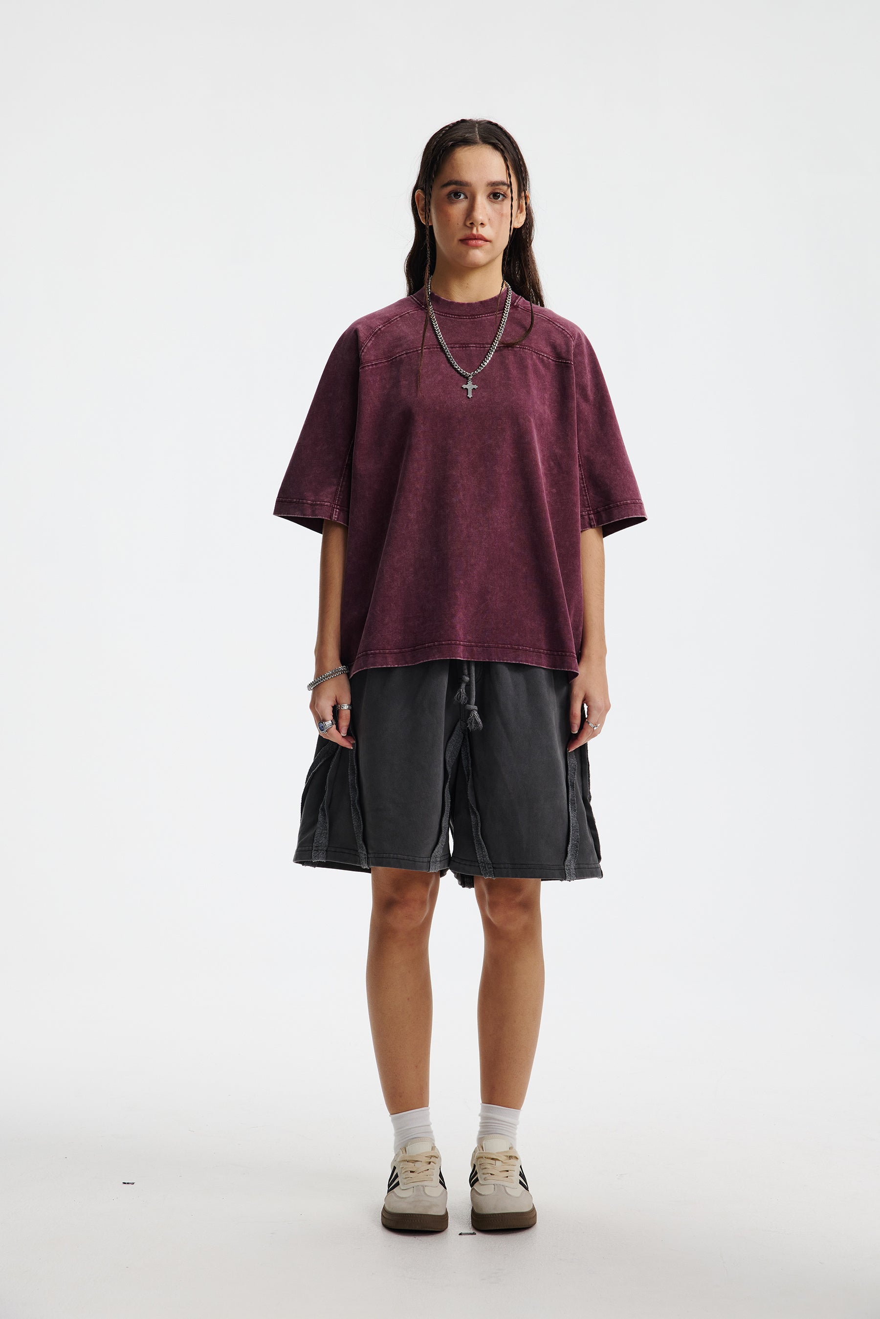 STARRVAINT Vintage Washed Short-Sleeve Cotton Tee