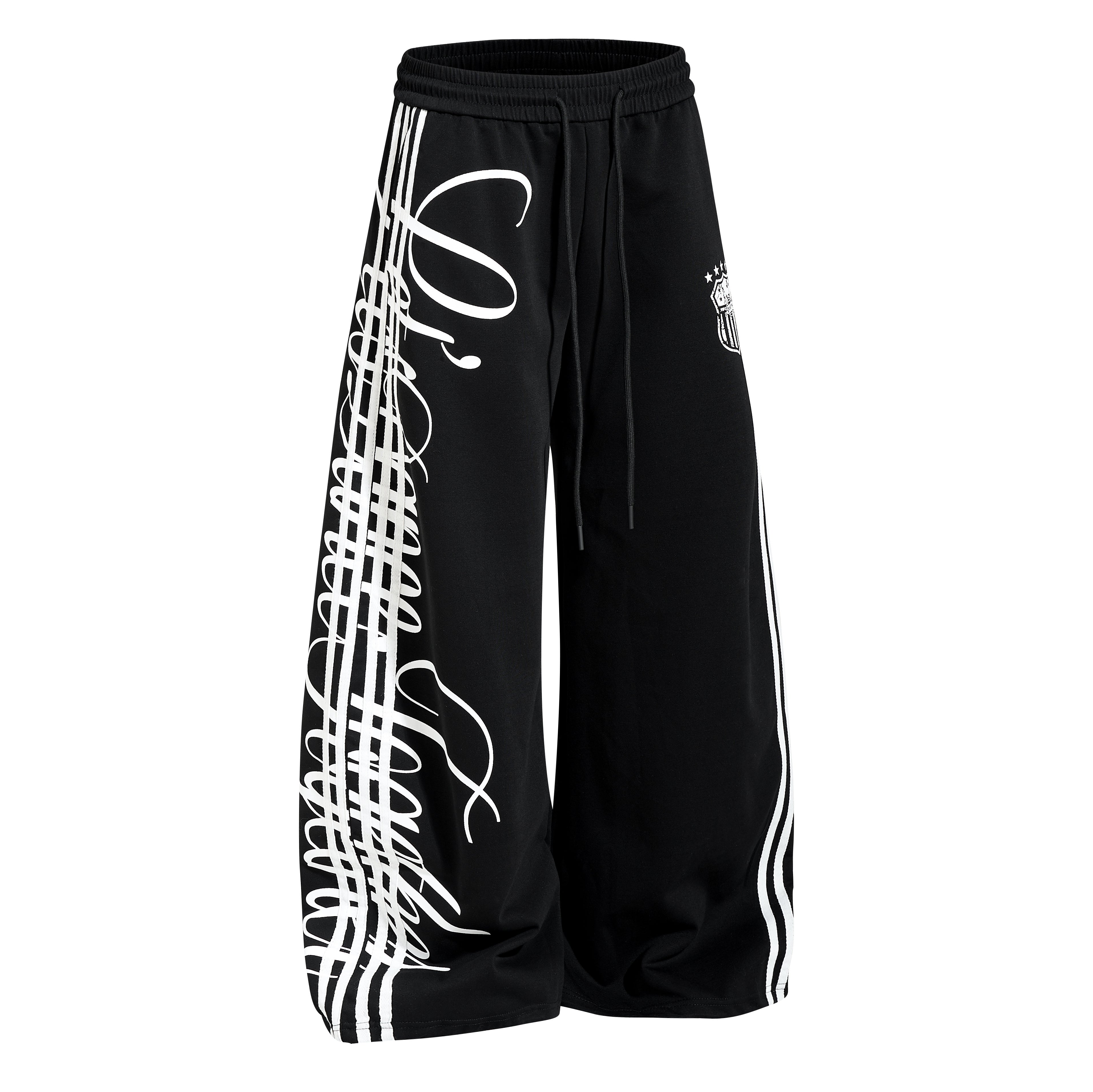 STARRVAINT Script Stripe Wide-Leg Sweatpants