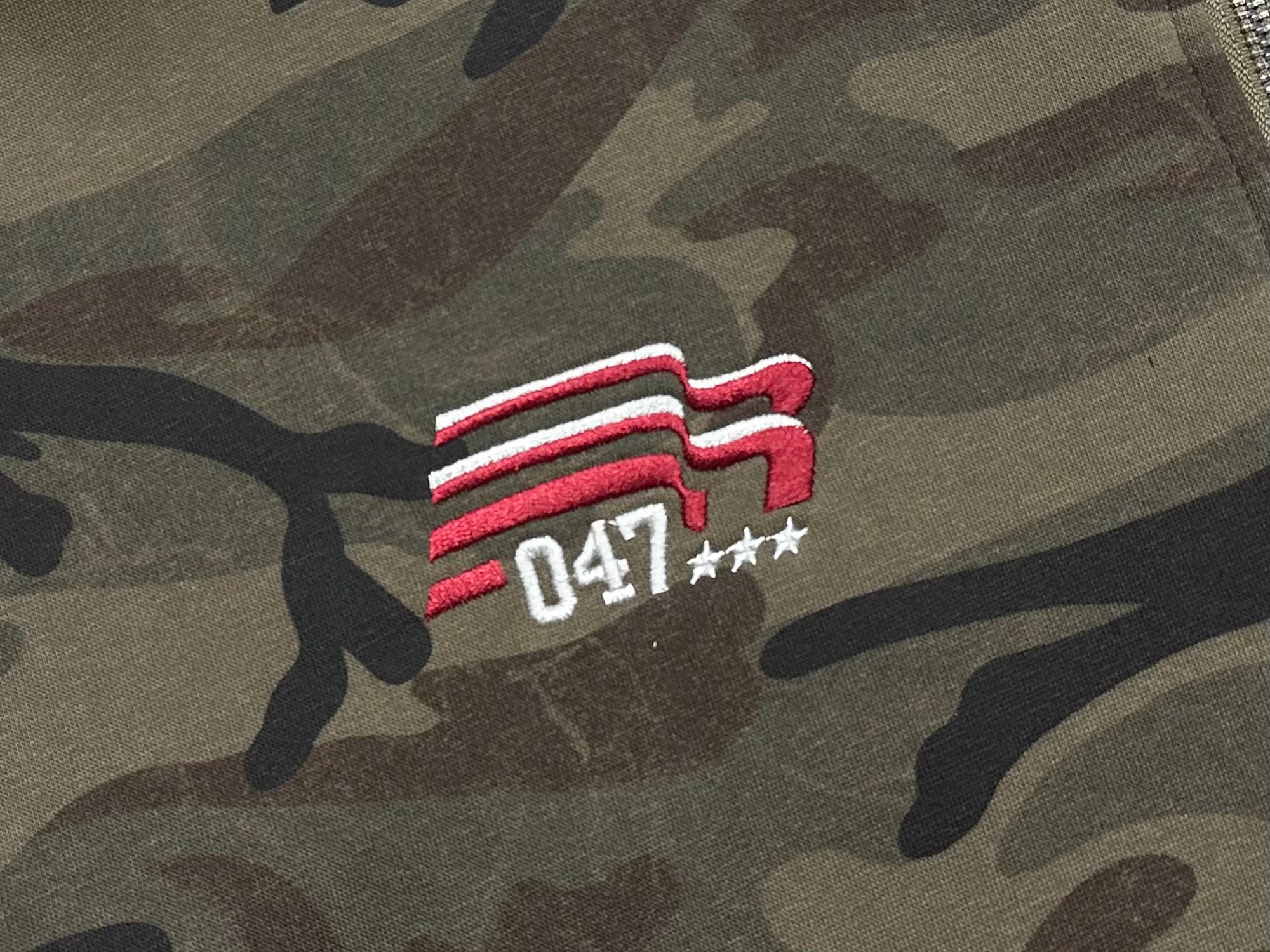STARRVAINT Camo Varsity Zip Hoodie