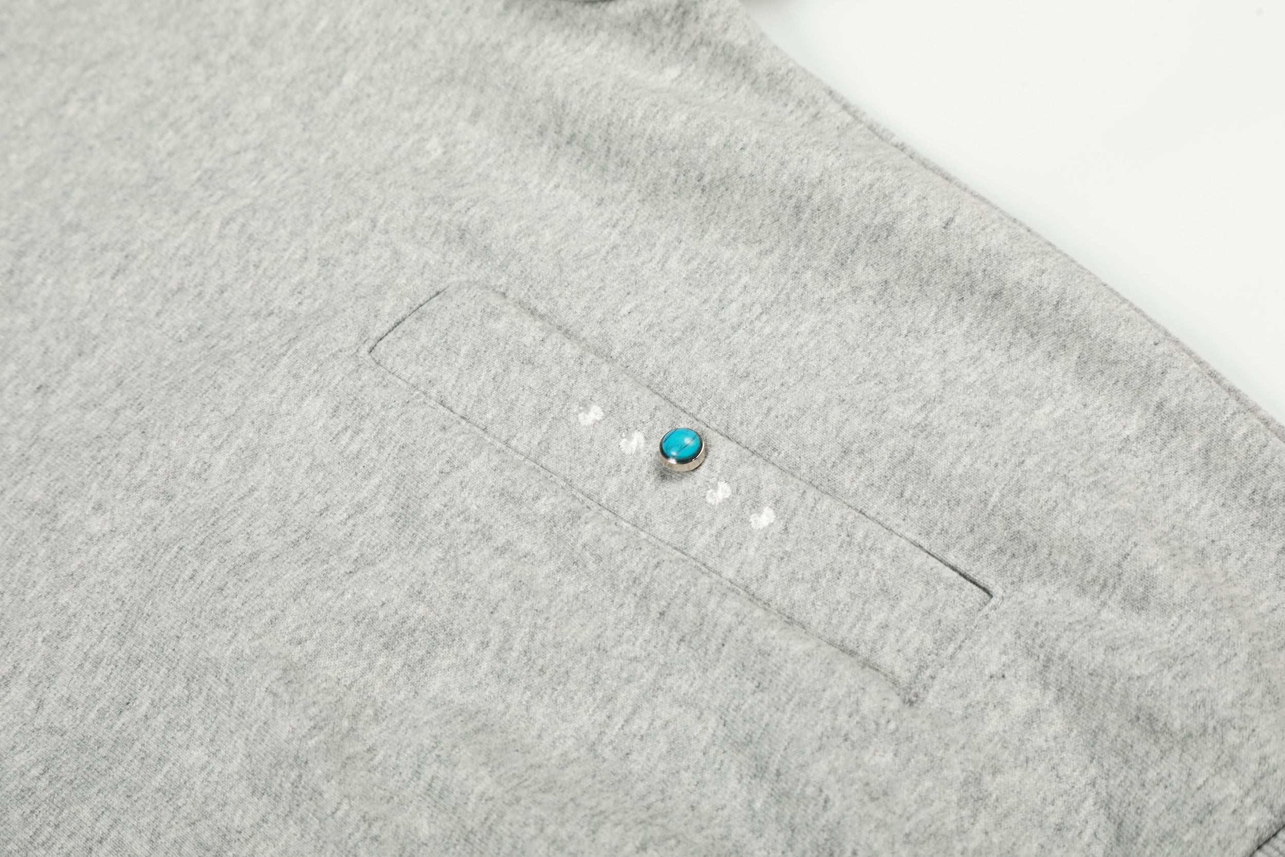 STARRVAINT Minimal Dot-Detail Zip Hoodie