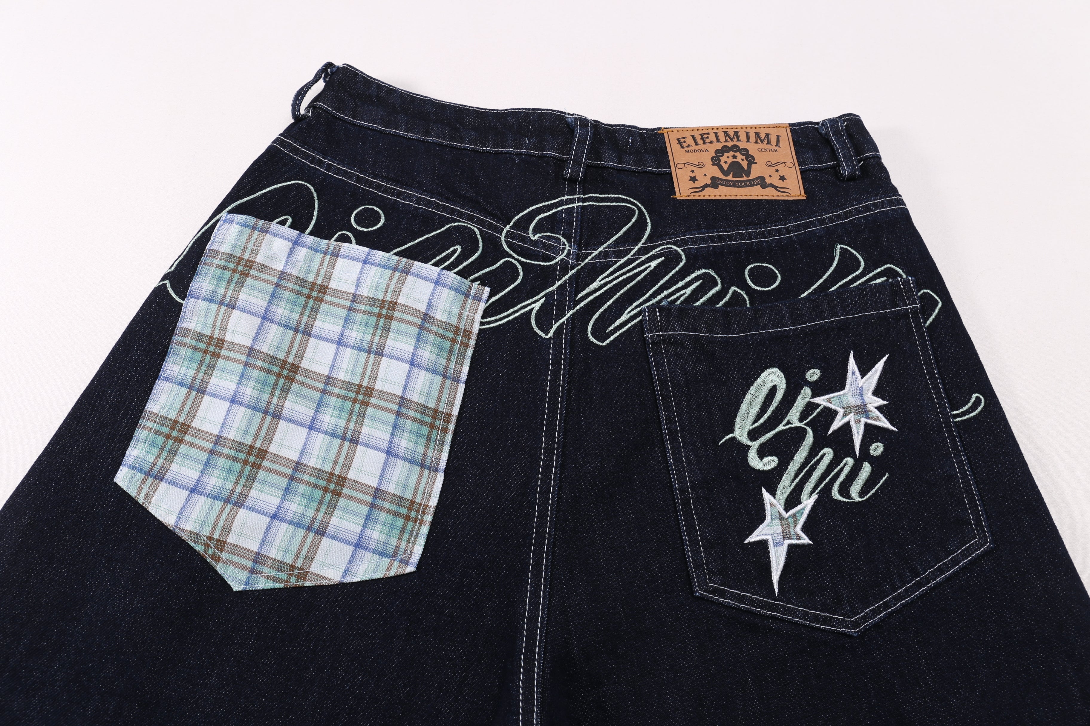 STARRVAINT Patchwork Denim Shorts