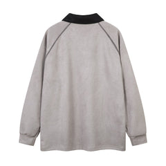 STARRVAINT Contrast Panel Long-Sleeve Polo