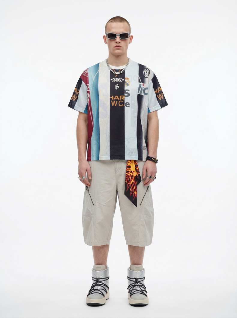 STARRVAINT Vintage Football Patchwork Jersey