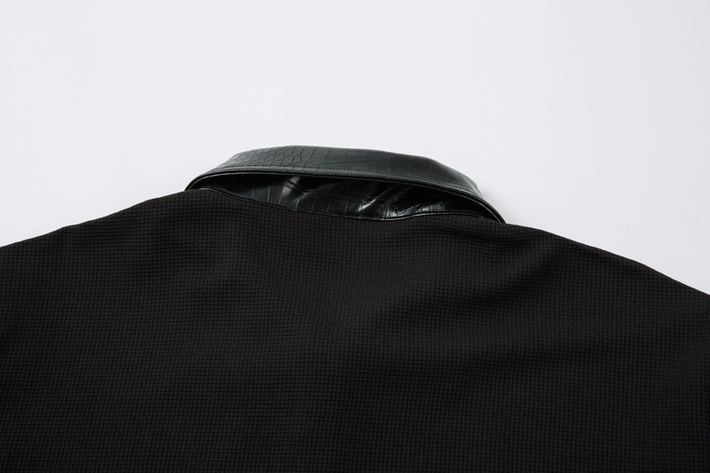 STARRVAINT Barbed Poetry Layered Collar Long Sleeve Polo