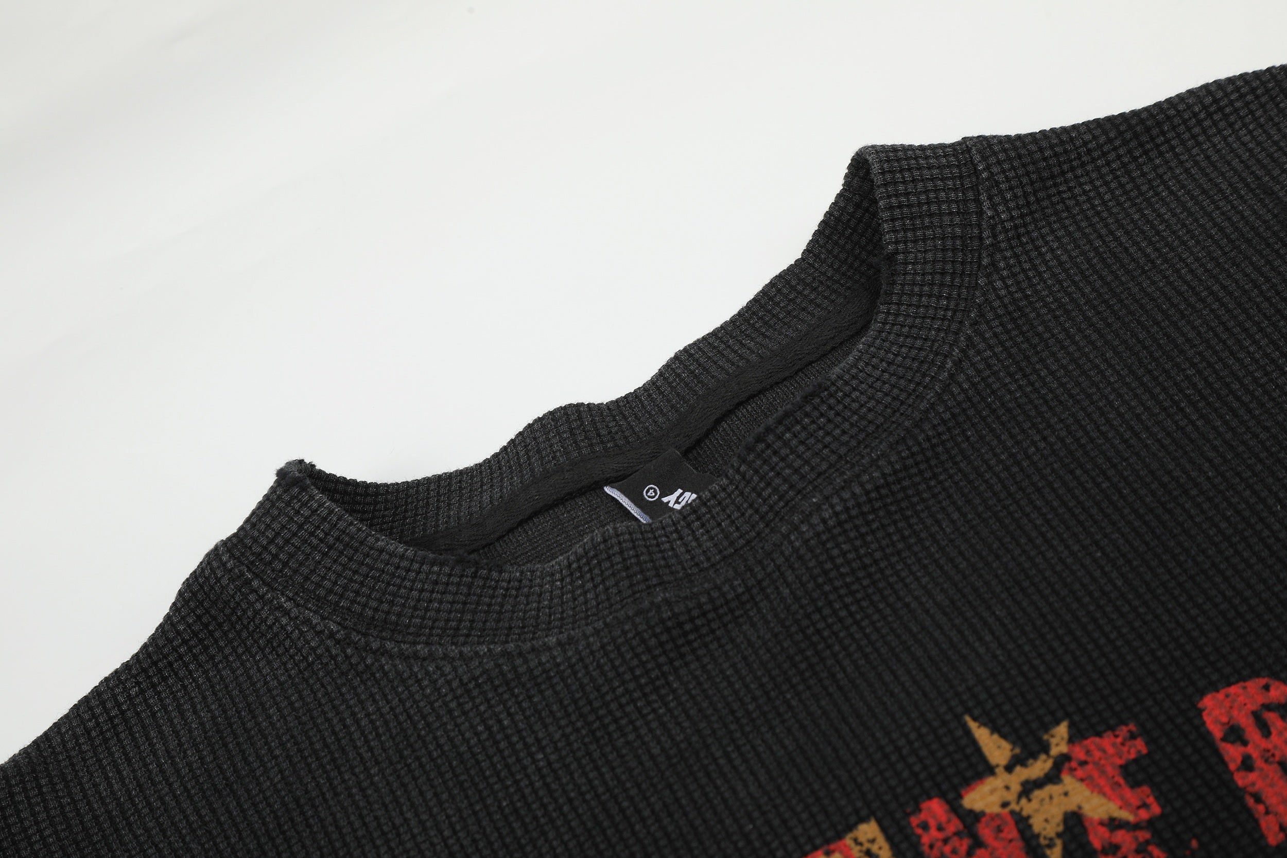STARRVAINT Vintage Graphic Waffle Long Sleeve Tee