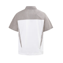STARRVAINT Vintage Plaid Panel Polo